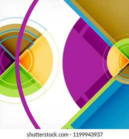 Creative circles geometric abstract background with 3d effect, vector trendy template