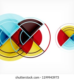 Color de fondo abstracto geométrico de círculos creativos con efecto 3d, plantilla de moda vectorial