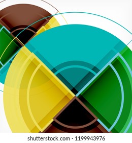 Color de fondo abstracto geométrico de círculos creativos con efecto 3d, plantilla de moda vectorial