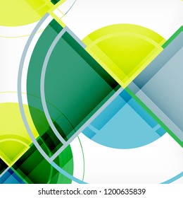 Creative circles geometric abstract background with 3d effect, vector trendy template