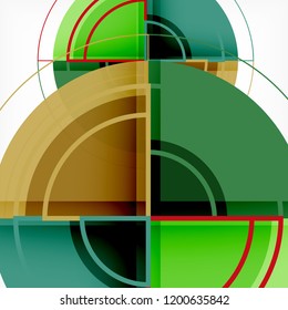 Kreative Kreise geometrischer abstrakter Hintergrund mit 3D-Effekt, Vektorgrafik-Trendvorlage