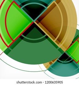Creative circles geometric abstract background with 3d effect, vector trendy template