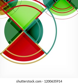 Creative circles geometric abstract background with 3d effect, vector trendy template