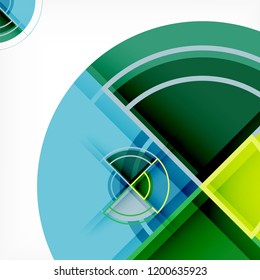 Creative circles geometric abstract background with 3d effect, vector trendy template