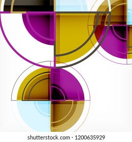Creative circles geometric abstract background with 3d effect, vector trendy template