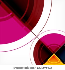 Creative circles geometric abstract background with 3d effect, vector trendy template
