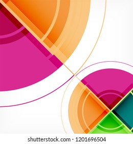 Creative circles geometric abstract background with 3d effect, vector trendy template