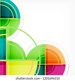 Color de fondo abstracto geométrico de círculos creativos con efecto 3d, plantilla de moda vectorial