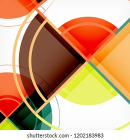 Creative circles geometric abstract background with 3d effect, vector trendy template