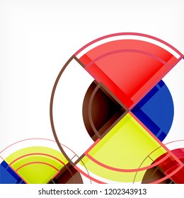 Color de fondo abstracto geométrico de círculos creativos con efecto 3d, plantilla de moda vectorial