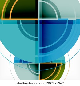 Color de fondo abstracto geométrico de círculos creativos con efecto 3d, plantilla de moda vectorial