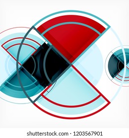 Creative circles geometric abstract background with 3d effect, vector trendy template