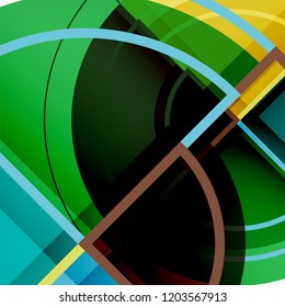 Color de fondo abstracto geométrico de círculos creativos con efecto 3d, plantilla de moda vectorial
