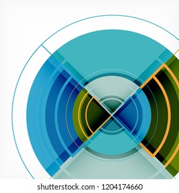 Creative circles geometric abstract background with 3d effect, vector trendy template