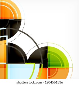 Color de fondo abstracto geométrico de círculos creativos con efecto 3d, plantilla de moda vectorial