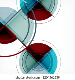 Creative circles geometric abstract background with 3d effect, vector trendy template