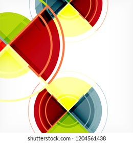 Creative circles geometric abstract background with 3d effect, vector trendy template