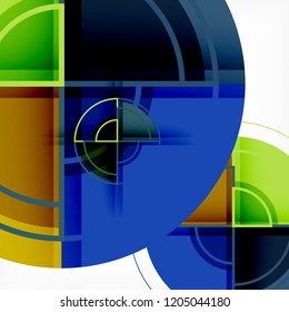 Kreative Kreise geometrischer abstrakter Hintergrund mit 3D-Effekt, Vektorgrafik-Trendvorlage