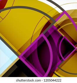 Color de fondo abstracto geométrico de círculos creativos con efecto 3d, plantilla de moda vectorial
