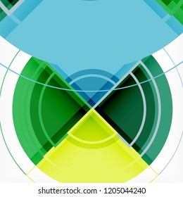 Creative circles geometric abstract background with 3d effect, vector trendy template