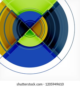 Creative circles geometric abstract background with 3d effect, vector trendy template