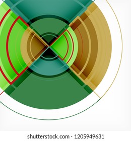 Creative circles geometric abstract background with 3d effect, vector trendy template