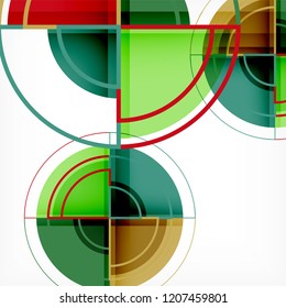 Color de fondo abstracto geométrico de círculos creativos con efecto 3d, plantilla de moda vectorial