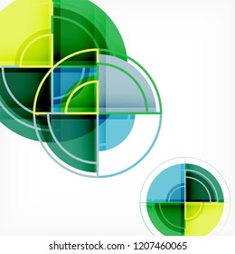 Creative circles geometric abstract background with 3d effect, vector trendy template