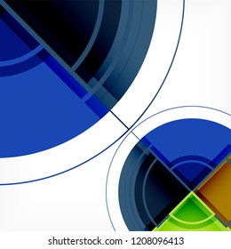 Creative circles geometric abstract background with 3d effect, vector trendy template