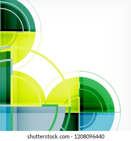 Creative circles geometric abstract background with 3d effect, vector trendy template