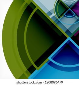 Creative circles geometric abstract background with 3d effect, vector trendy template