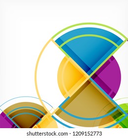 Creative circles geometric abstract background with 3d effect, vector trendy template