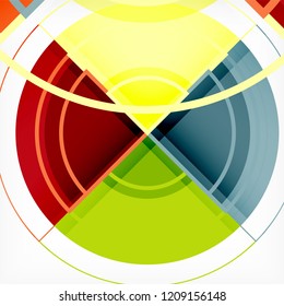 Creative circles geometric abstract background with 3d effect, vector trendy template