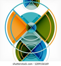 Kreative Kreise geometrischer abstrakter Hintergrund mit 3D-Effekt, Vektorgrafik-Trendvorlage