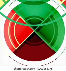Creative circles geometric abstract background with 3d effect, vector trendy template
