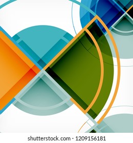 Color de fondo abstracto geométrico de círculos creativos con efecto 3d, plantilla de moda vectorial