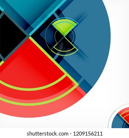 Creative circles geometric abstract background with 3d effect, vector trendy template
