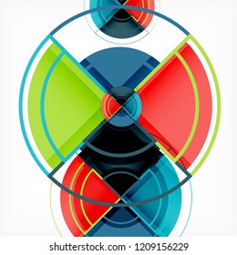 Kreative Kreise geometrischer abstrakter Hintergrund mit 3D-Effekt, Vektorgrafik-Trendvorlage