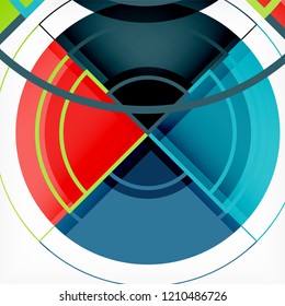 Creative circles geometric abstract background with 3d effect, vector trendy template