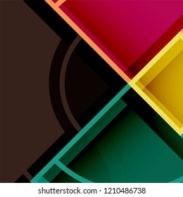 Creative circles geometric abstract background with 3d effect, vector trendy template