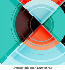 Color de fondo abstracto geométrico de círculos creativos con efecto 3d, plantilla de moda vectorial