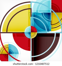 Creative circles geometric abstract background with 3d effect, vector trendy template