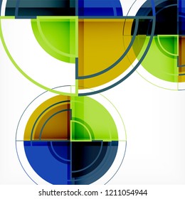 Creative circles geometric abstract background with 3d effect, vector trendy template