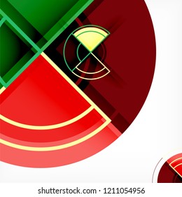 Creative circles geometric abstract background with 3d effect, vector trendy template