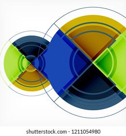 Color de fondo abstracto geométrico de círculos creativos con efecto 3d, plantilla de moda vectorial