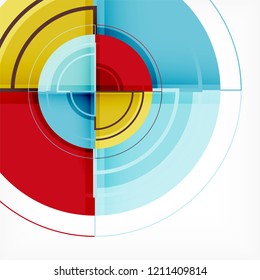 Creative circles geometric abstract background with 3d effect, vector trendy template
