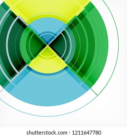 Color de fondo abstracto geométrico de círculos creativos con efecto 3d, plantilla de moda vectorial