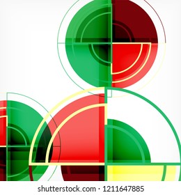 Color de fondo abstracto geométrico de círculos creativos con efecto 3d, plantilla de moda vectorial