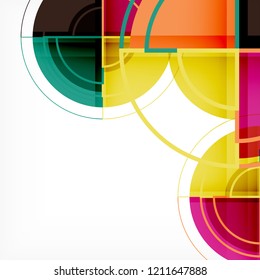 Color de fondo abstracto geométrico de círculos creativos con efecto 3d, plantilla de moda vectorial
