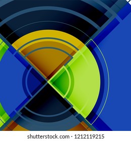 Creative circles geometric abstract background with 3d effect, vector trendy template
